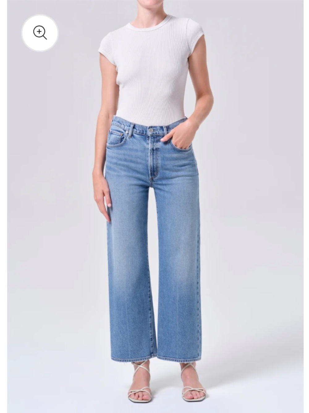 Agolde Wide Leg Cropped Jeans
